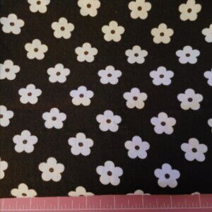 Vintage Brown Fabric with White Flowers 24" x 44"